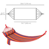 Cotton Hammock Portable Soft Swing Sleeping w/ Headrest & Side Pocket Deluxe Swing Chair for Beach