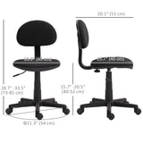 Small Desk Chair, Armless Office Chair with Adjustable Height, 360° Swivel Wheels
