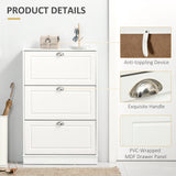 Shoe Cabinet with 3 Flip Drawers, Narrow Shoe Storage Cabinet, Holds 12 Pairs for Entryway