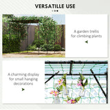 Garden Arch Cucumber Trellis for Climbing Plants, 7.3 FT Tall Metal Plant Trellis Support with Climbing Net