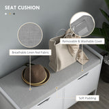 Shoe Storage Bench with Seat Cushion, Shoe Cabinet for Hallway