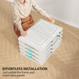 Portable Wardrobe, Foldable Plastic Closet with 5 Compartments, Hanging Rod and Magnetic Doors