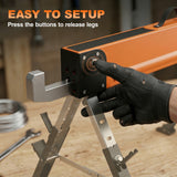 Saw Horses 2 Pack, Folding Heavy Duty Sawhorses with Adjustable Height and 2x6 Bracket