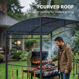 7' x 5' Garden Grill Canopy, BBQ Grill Gazebo Tent with Steel Frame and Hooks