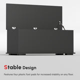 Coffre de rangement de 99 cm avec 2 charnières de sécurité, organisateur de rangement avec couvercle rabattable