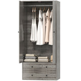 Armoire Wardrobe Closet with 2 Drawers, 71