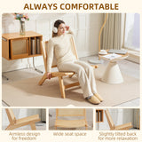 Rattan Accent Chair, Mid-Century Leisure Chair with Rubber Wood Frame