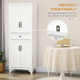 Freestanding Storage Cabinet, Kitchen Pantry Cabinet with 2 Shelves, 4 Doors