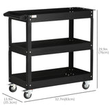 3 Tier Rolling Tool Cart with Wheels, 330 LBS Capacity Heavy Duty Utility Cart, Mobile Service Cart for Garage