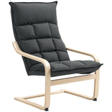 Modern Armchair, Upholstered Accent Chair with Curved Leg and Arm