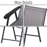2-Piece Folding Dining Chair Set for Relaxing on Patio