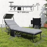 Chaises longues extérieures 2 pcs chaises longues pliables avec position 5 ajustable