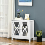 Kitchen Sideboard, Glass Door Buffet Cabinet, Bathroom Storage Cabinet with Adjustable Storage Shelf for Dining Room