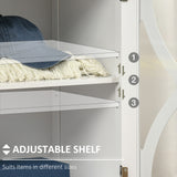 Kitchen Sideboard, Glass Door Buffet Cabinet, Bathroom Storage Cabinet with Adjustable Storage Shelf for Dining Room