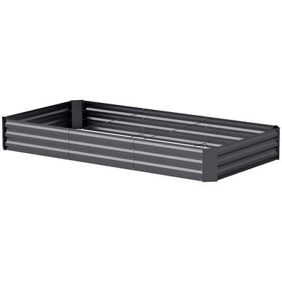 Galvanized Raised Bed, 8' x 4' x 1' Metal Planter Box, Outdoor Garden Box with Open Bottom for Flower Herb Vegetable