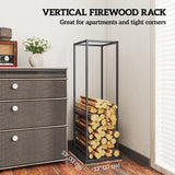 Firewood Rack Outdoor, Vertical Fireplace Storage Rack, 220 lbs Capacity, 13