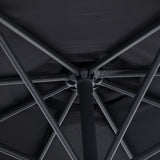 Parasol de patio 10' Deluxe Parasol de marché extérieur Banana Suspendu Ombrelle avec base croisée à manivelle