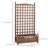 Raised Garden Bed with Trellis, Wood Planter Box for Garden