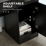 Computer Desk and Bookcase Set, Study Table with Adjustable Shelf, Bookshelf with Open Compartments and Cabinet