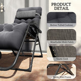 Padded Folding Recliner Chair, Adjustable Backrest