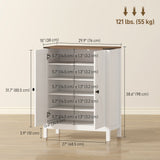 Shoe Cabinet with Barn Doors, Farmhouse Shoe Storage Cabinet with Adjustable Shelves, Holds up to 15 Pairs