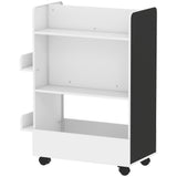 Kids Bookshelf, Kids Bookcase with Wheels & Blackboard, for 3-8 Years