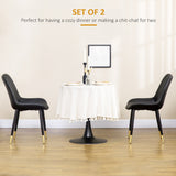Dining Chairs Set of 2, Modern Kitchen Chair with PU Leather Upholstery and Steel Legs for Living Room