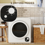 Sécheuse à linge compacte, Sécheuse de vêtements portatif 1300W avec 4 modes de séchage, cuve en acier inoxydable