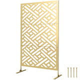 Metal Outdoor Privacy Screen, Freestanding Outdoor Divider with Stand, 79