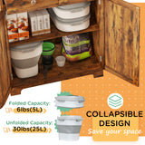 6-30lb Dog Food Storage Container Collapsible Design with Airtight Lids, Rolling Wheels