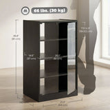 Meuble support AV 5 étages avec portes vitrées à ouverture tactile, armoire de rangement audio-vidéo avec étagères ajustables pour lecteurs DVD