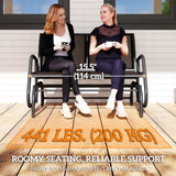 Banc berçant d'extérieur, Chaise berçante de patio 2 personnes, Banc balançoire de canapé de jardin d'extérieur avec tissu maille respirant, cadre en acier pour cour