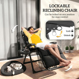 2pcs Reclining Zero Gravity Chair with Adjustable Backrest, Folding Garden Sun Lounger with Removable Cushion