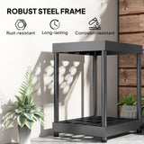 Garden Tool Storage Rack, Up to 16 Tools, Heavy-Duty Metal Yard Tool Organizer for Garage Organization and Storage