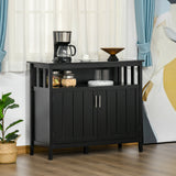 Buffet-bahut meuble-rangement console avec 2 portes et tablettes ajustables pour cuisine et salle à manger