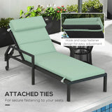 Patio Chaise Lounge Chair Cushion Replacement Sun Lounger Pad with Headrest and Ties