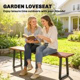 Wood Outdoor Bench for 2 People, 59