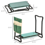 Agenouilloir de jardin et siège, banc de jardinage pliable avec coussin en mousse EVA épais et grand porte-outils