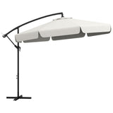 11 FT Cantilever Patio Umbrella Offset Parasol with Cross Base and 8 Ribs for Garden
