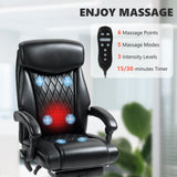 6 Point Massage Office Chair with Remote, Ergonomic Reclining Computer Desk Chair with Footrest