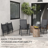 4-Piece Folding Chair Set for Relaxing on Patio Balcony Garden