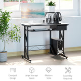 Computer Desk with Keyboard Tray, Writing Desk with Drawer, Workstation for Home Office