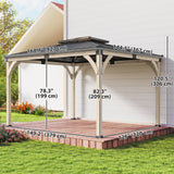 12' x 14' Hardtop Gazebo Canopy with Galvanized Steel Roof, Wood Frame