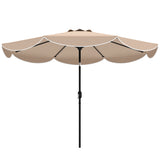 9' x 9' Round Market Umbrella with Valance, Patio Umbrella with Tilt and Crank