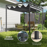 Pergola de patio 13' x 10' avec auvent rétractable