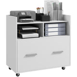 Mobile Filing Cabinet, Rolling File Cabinet with Drawer and Adjustable Hanging Bar for Letter, A4 and Legal Size