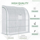 7' x 3' x 7' Outdoor Lean-to Walk-In Greenhouse w/ Roll-up Mesh Windows, Zipper Door and 3-Tier Shelves