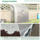 7' x 3' x 7' Outdoor Lean-to Walk-In Greenhouse w/ Roll-up Mesh Windows, Zipper Door and 3-Tier Shelves