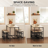 5 Pieces Industrial Rectangular Bar Table Set, Dining Table Set Breakfast Table with 4 Stools for Dining Room