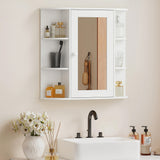 Mirrored Bathroom Wall Cabinet Wall Mounted Medicine Cabinet with Door & Shelves